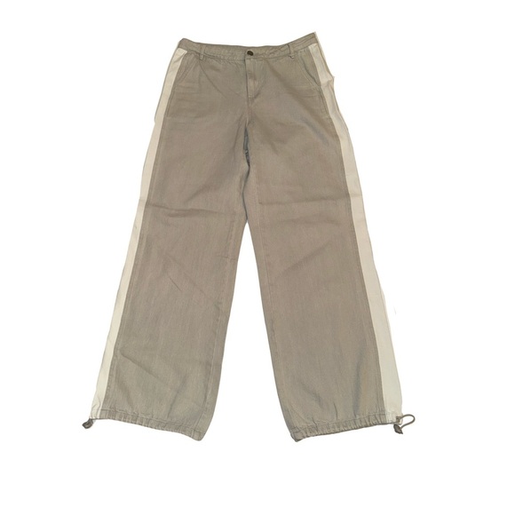 Le Lis Julia Gray Contrast Wide Leg Pants Jogger Style Sz Small - Picture 2 of 12